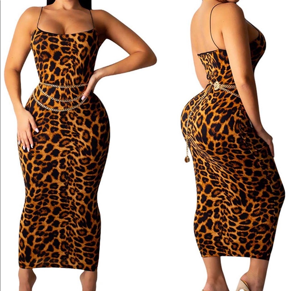 Leopard Bodycon Midi dress